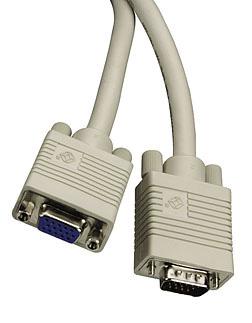 Black Box Premium VGA Video Extension Cable, PVC, Male/Female, 5-ft. (1.5-m)