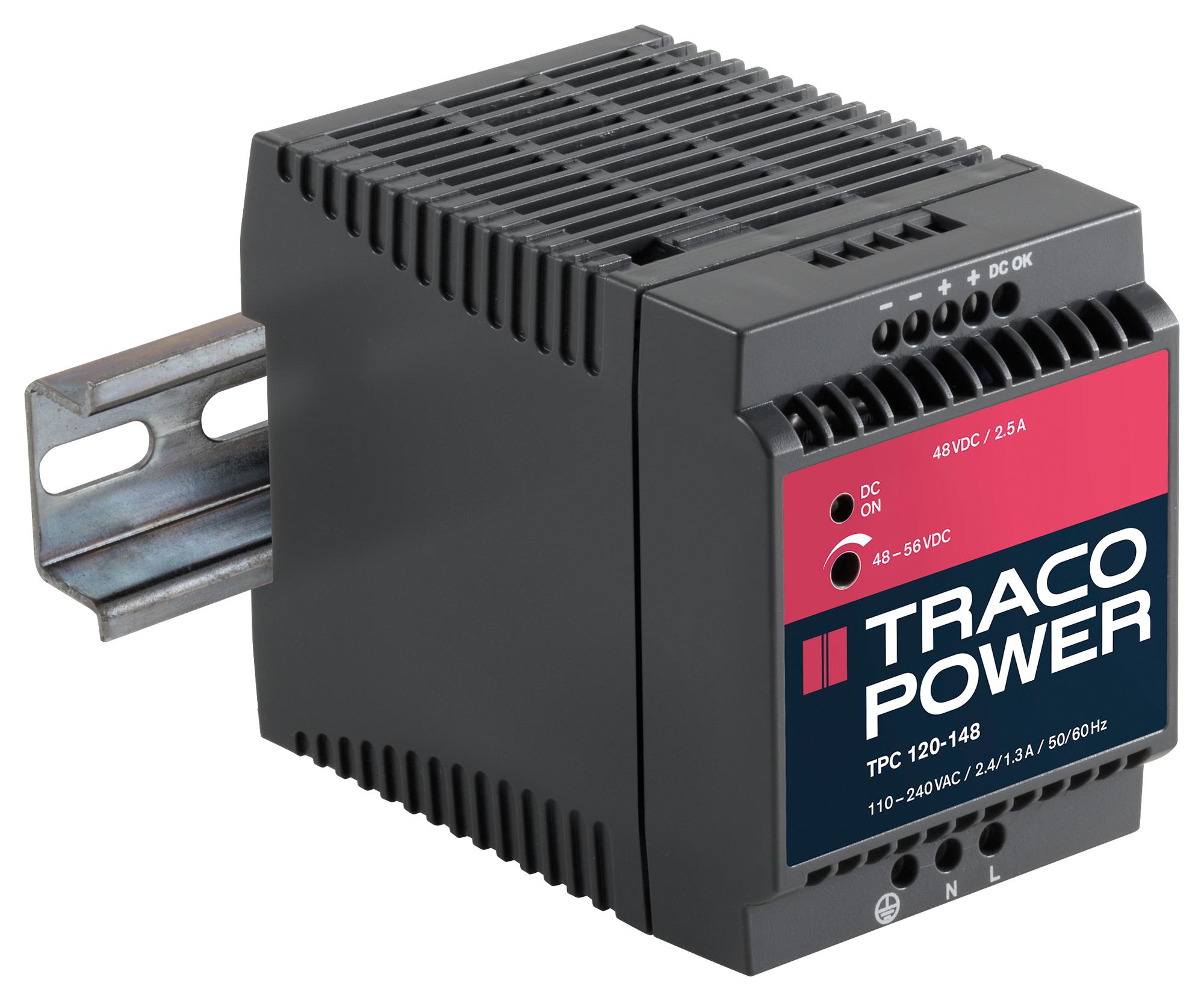 TPC 120-148 - Traco Power - AC/DC DIN Rail Power Supply, Industrial ...