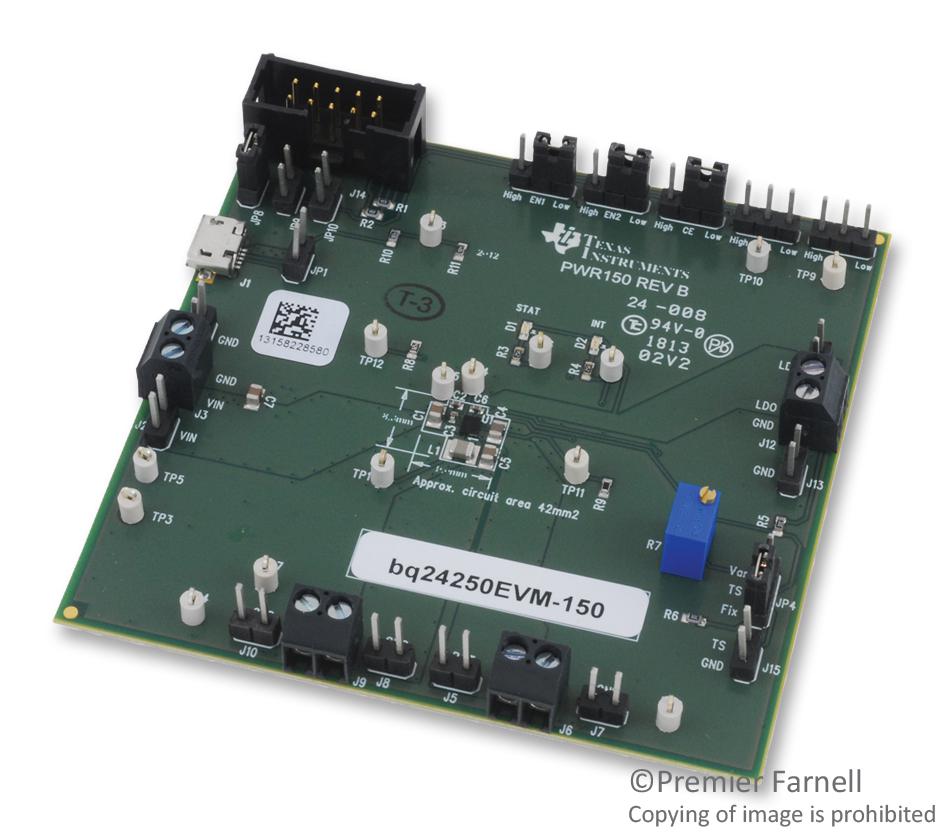 BQ24250EVM150 Texas Instruments EVALUATION BOARD, POWER MANAGEMENT BAT