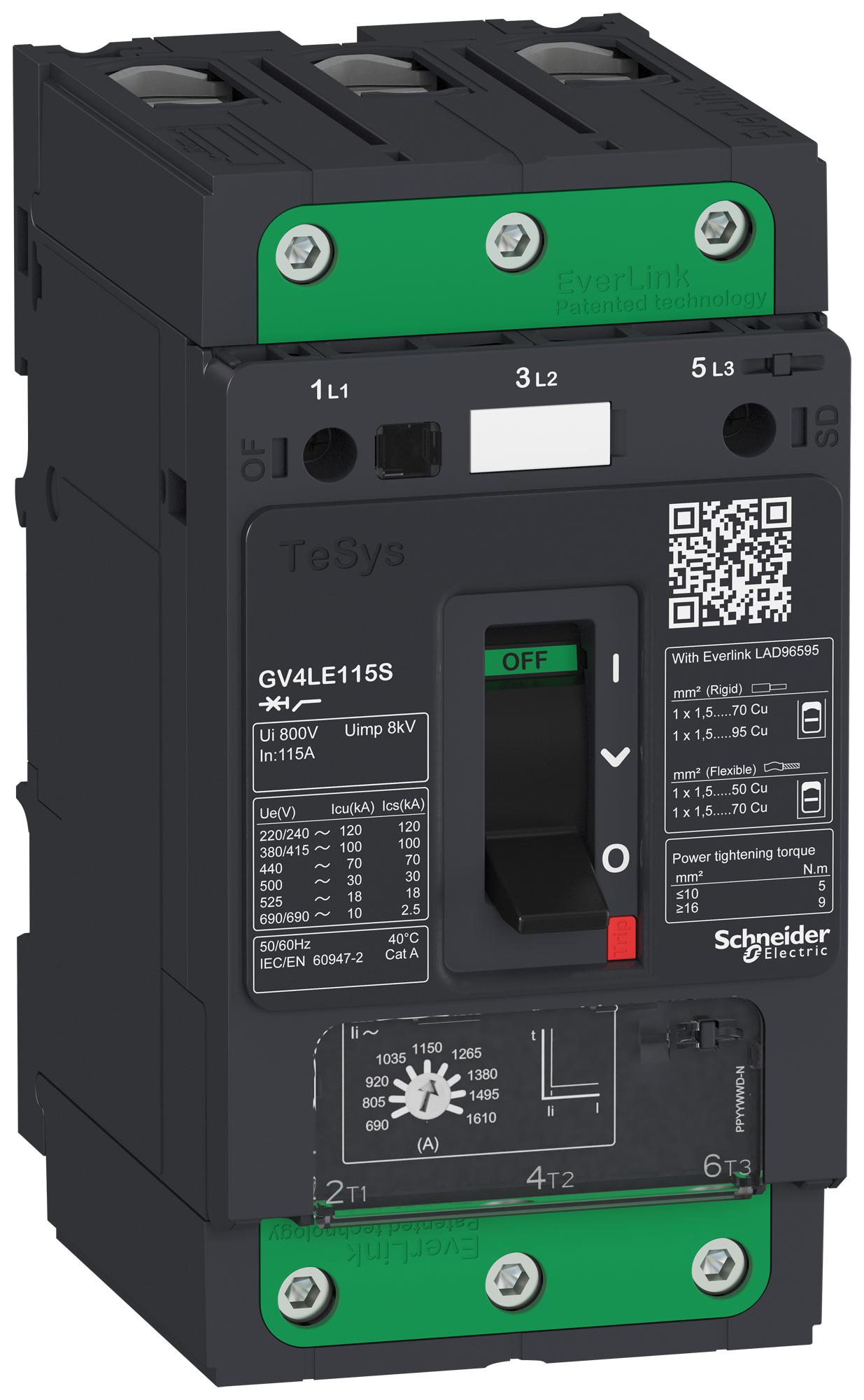 GV4LE12N Schneider Electric CKT BREAKER, 3P, 12.5A