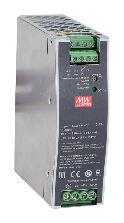 DDR-240B-24 MEAN WELL, DC-DC CONVERTER, 24V, 10A | Newark Electronics