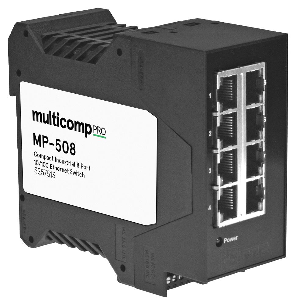 NEC PR-L1700C-16、17、18、19 MP-508 MULTICOMP PRO, UNMANAGED ETHERNET SW, 8PORT, DIN RAIL ROHS