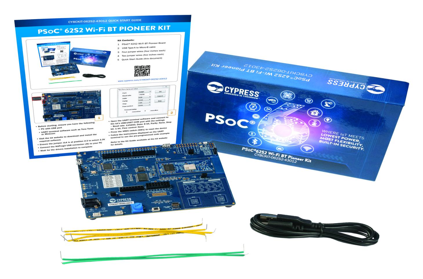 CY8CKIT-062S2-43012 INFINEON, PSOC 6 WI-FI/BLUETOOTH PIONEER KIT 