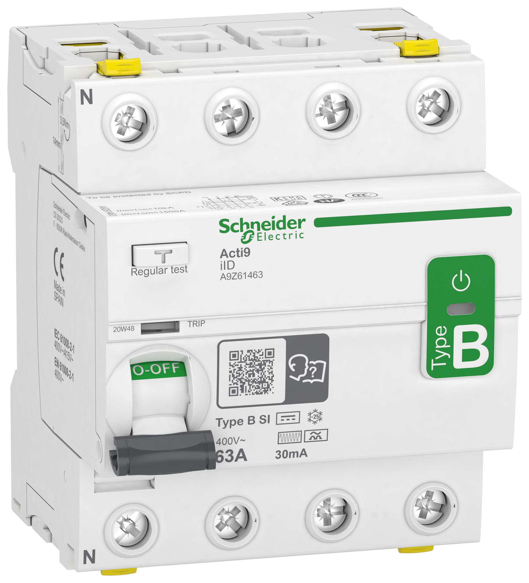 A9Z61463 SCHNEIDER ELECTRIC, RCCB, 4P, 63A | Newark Brasil