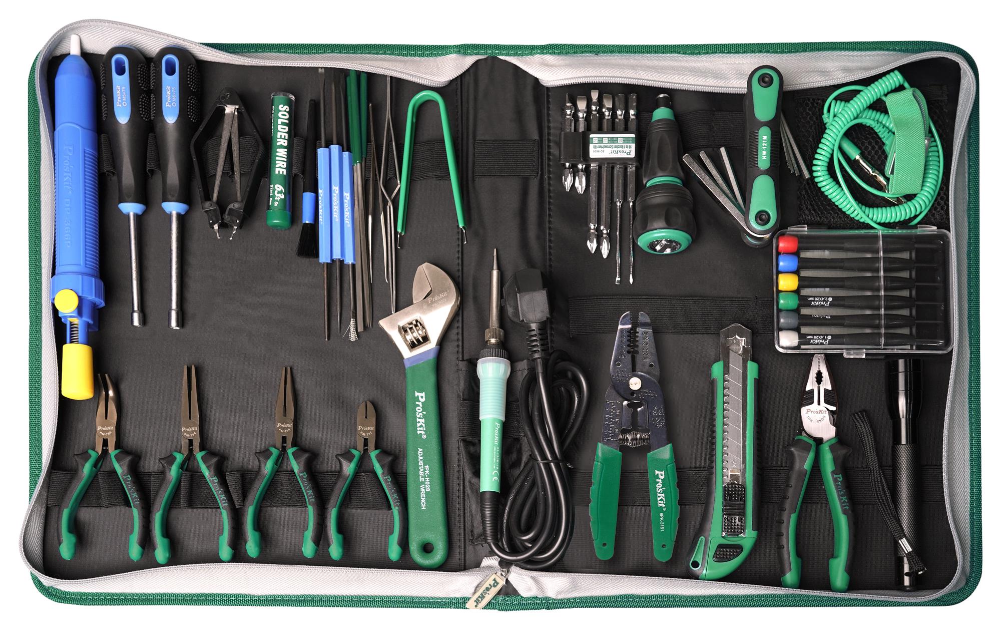 PK-2002B PROSKIT INDUSTRIES, TECHNICIAN TOOL KIT, EU, 220V ROHS 