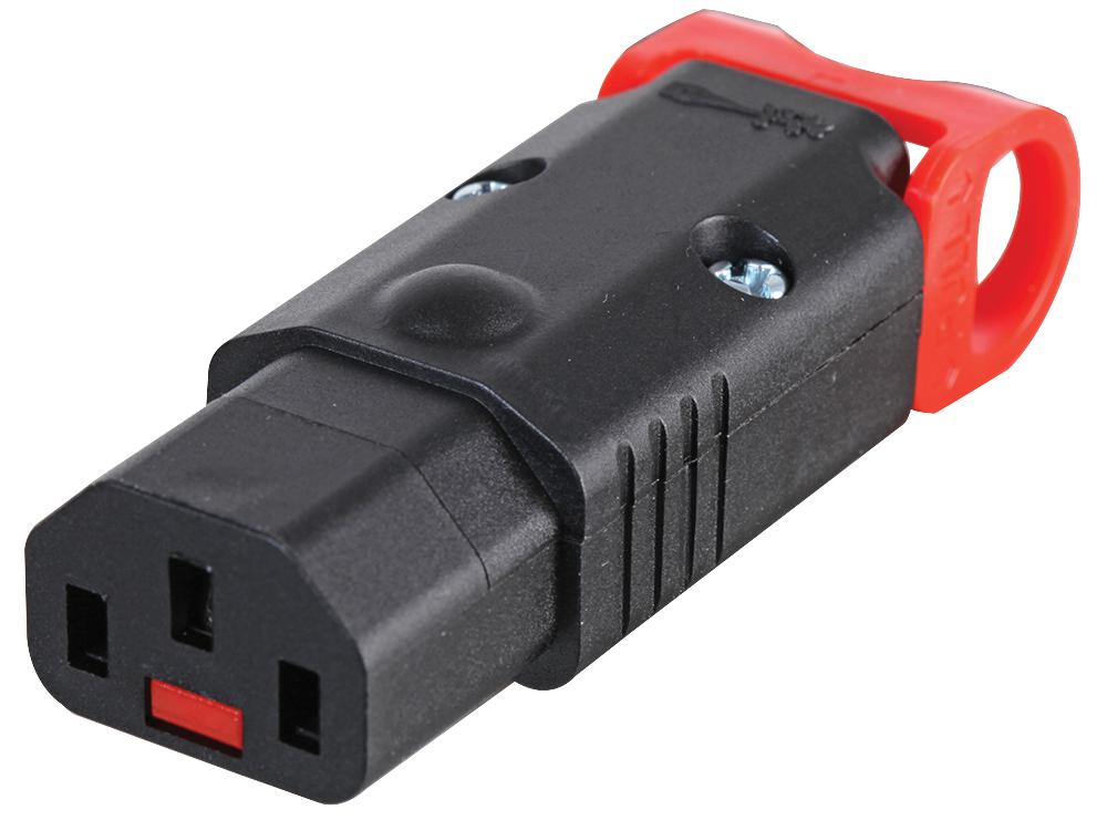 PA130100BK IEC LOCK, IEC LOCK+ C13 LOCKABLE CONNECTOR ROHS
