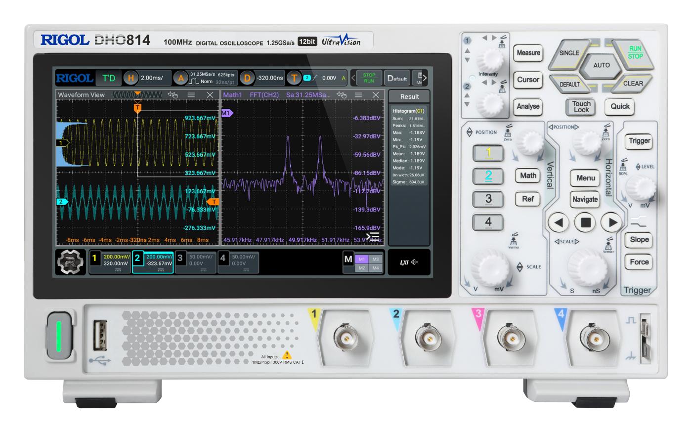 DHO814 RIGOL, Digital Oscilloscope, DHO800 Series, 4 Channel 