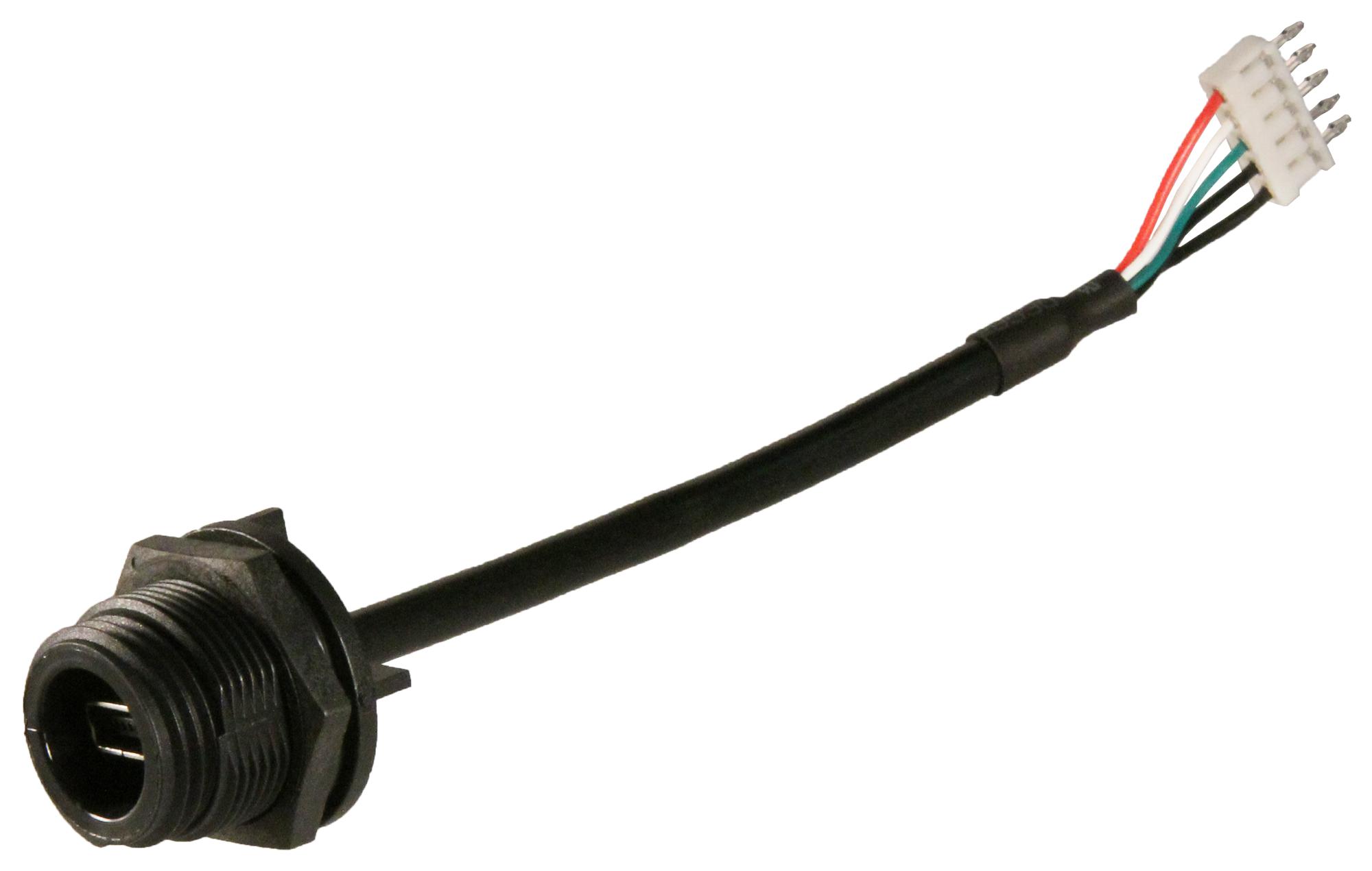 PX0446 Bulgin Limited Computer Cable, Mini USB B Receptacle, Crimp