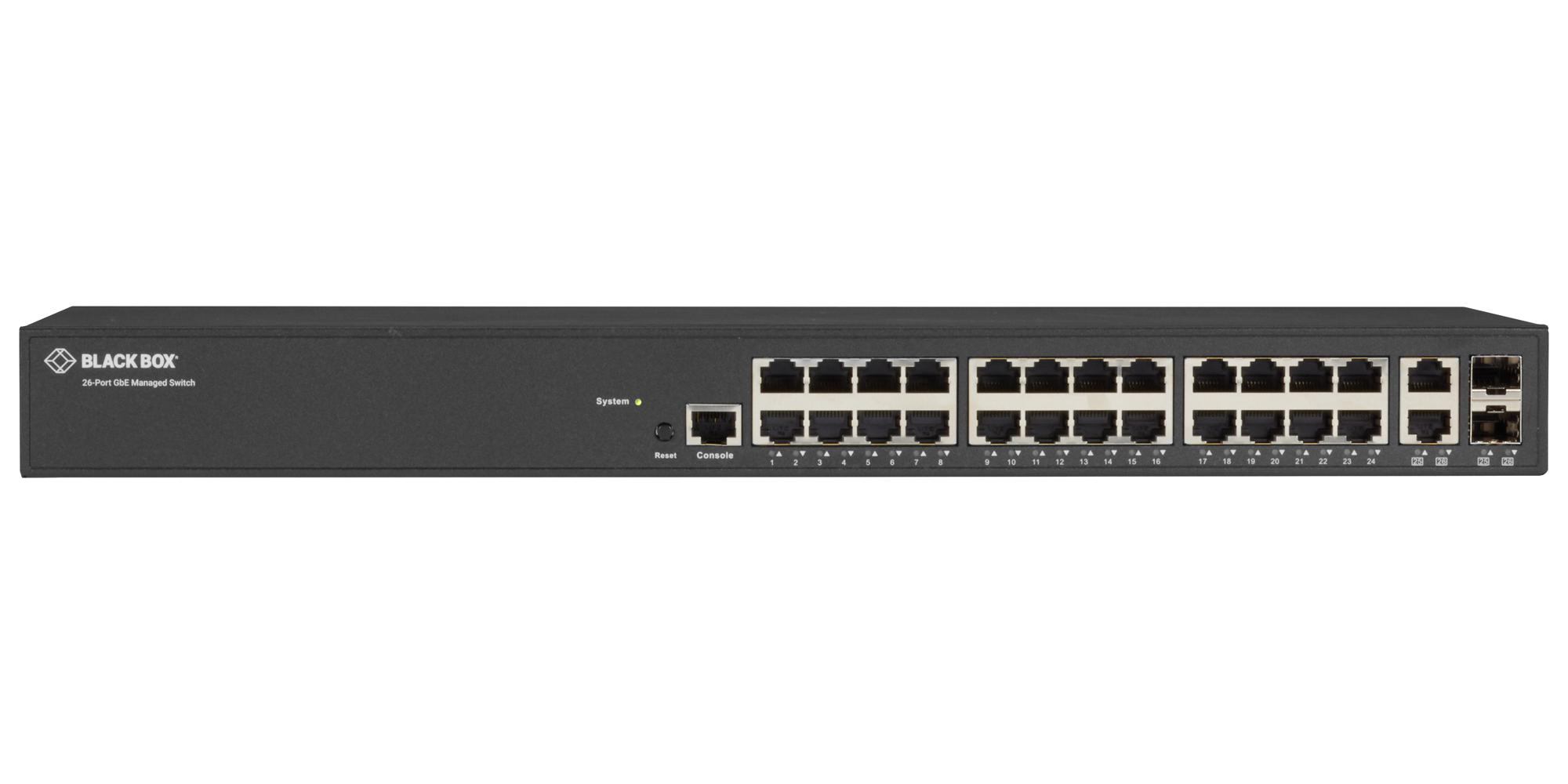 LGB1126AR2 Black Box Switch, 26 Ports, Managed Gigabit