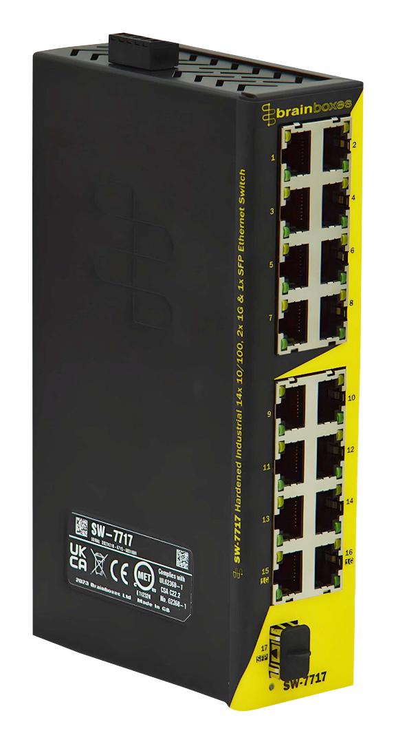 Switch スイッチ SW-7717 BRAINBOXES, Switch, 17 Ports, Industrial | Newark Electronics