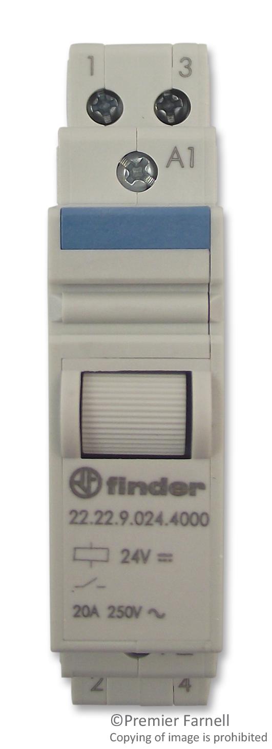 thumbnail image 2 of Finder 22.22.9.024.4000 Modular Monostable Relay - Lot Of 5 NEW (Made In Germany) 2 of 4