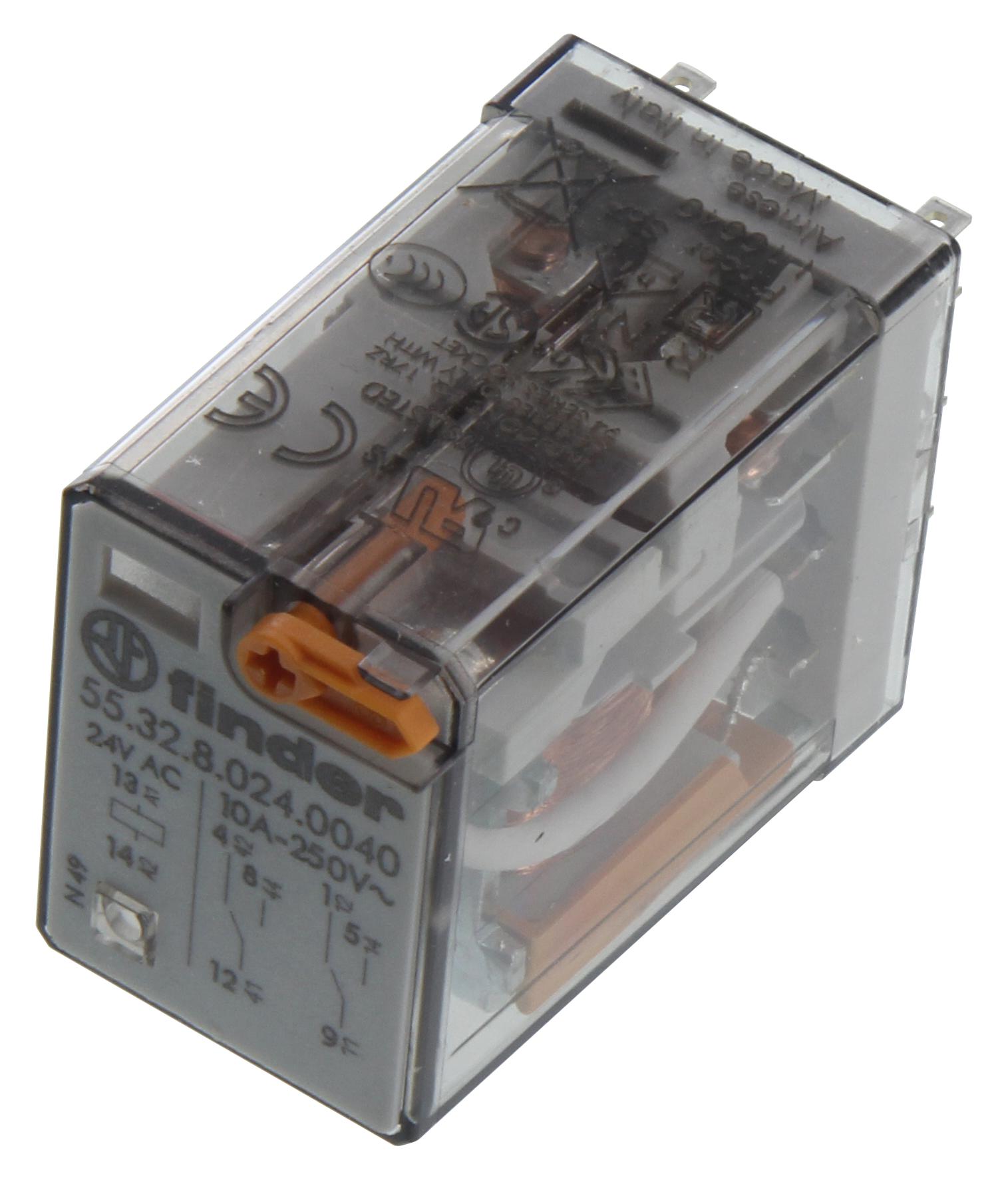 55.32.8.024.0040 FINDER, Power Relay, DPDT, 24 VAC | Newark