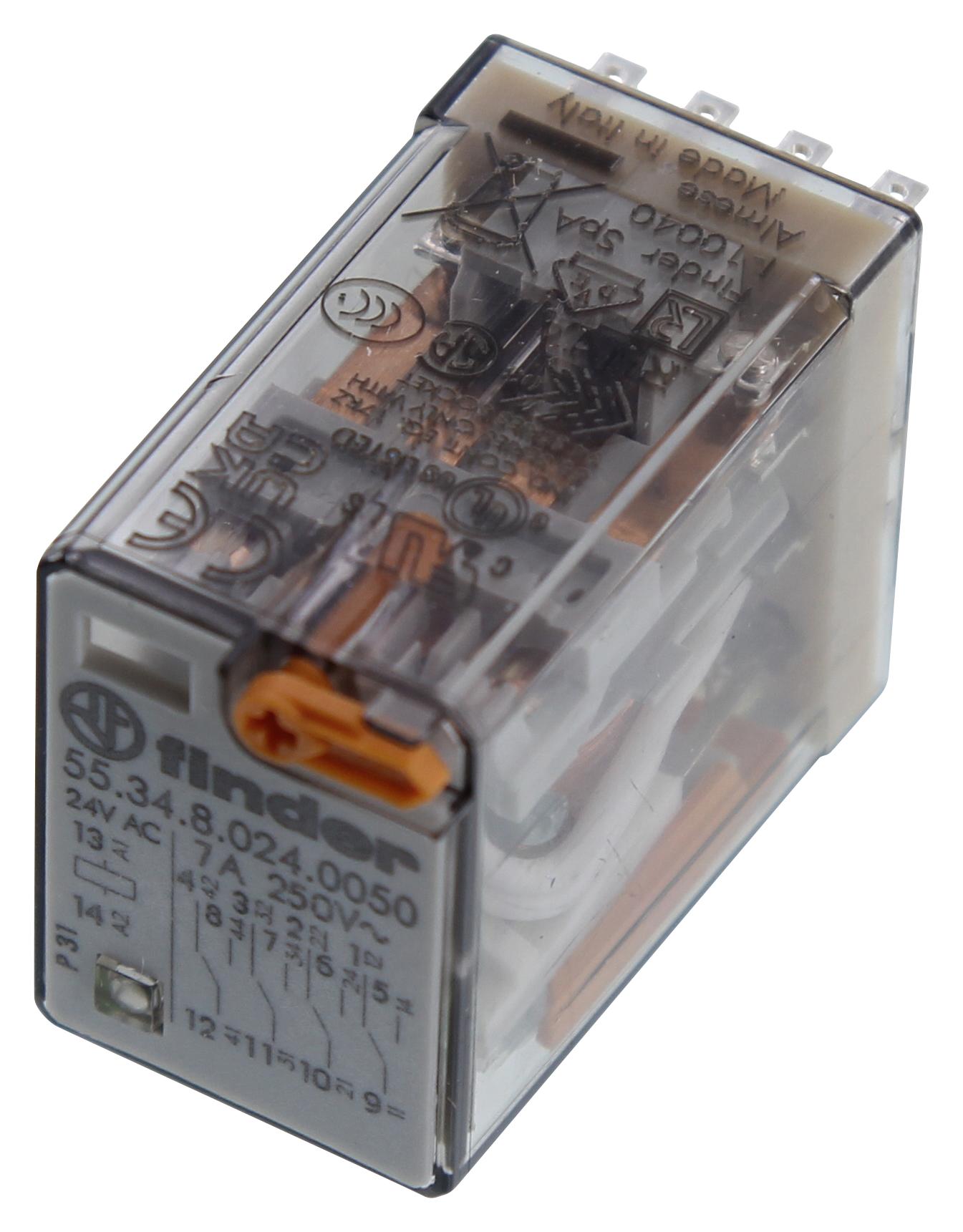 55.34.8.024.0050 FINDER, Power Relay, 4PDT, 24 VAC | Newark