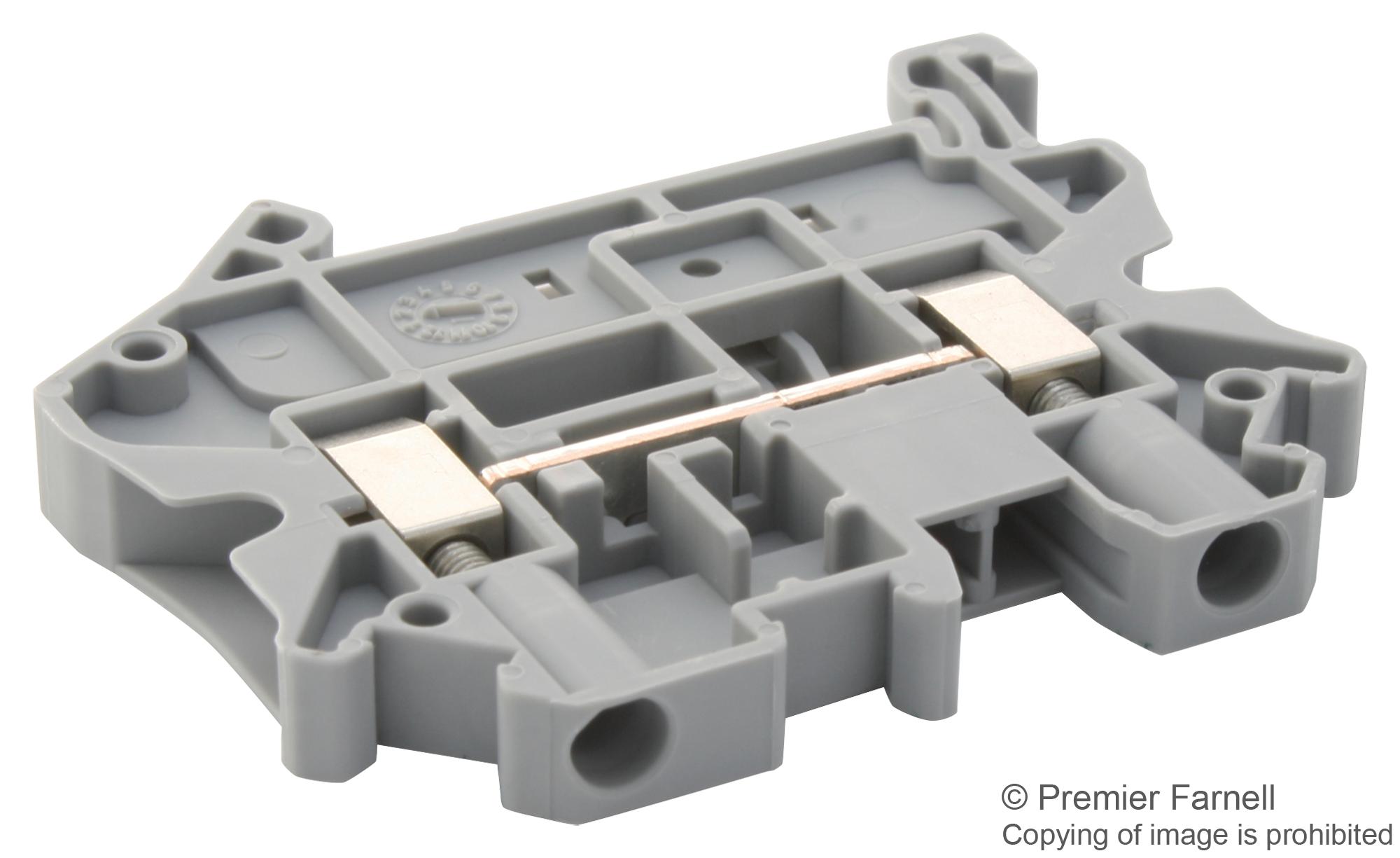 3046184 Phoenix Contact DIN Rail Mount Terminal Block, 2 Positions