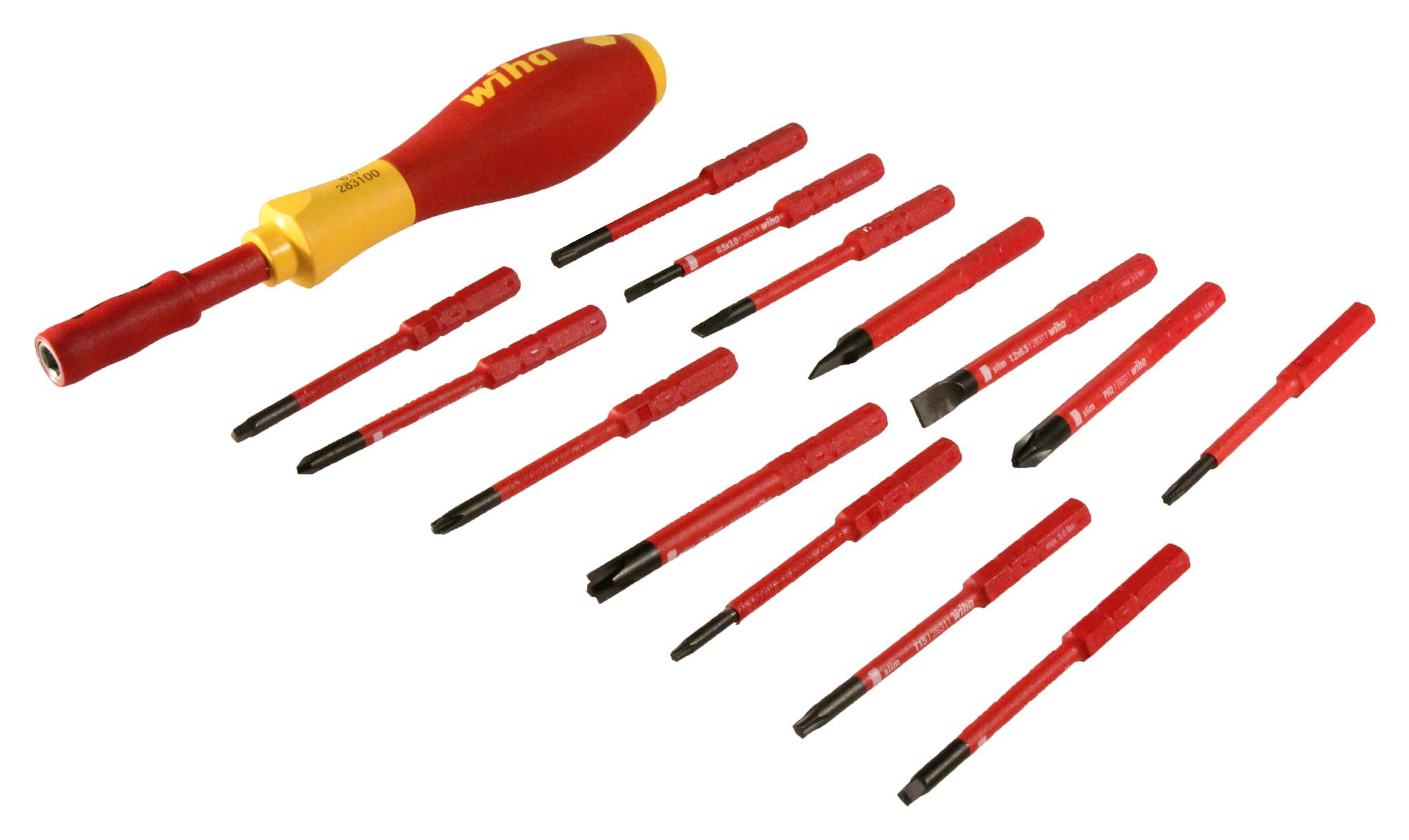28390 Wiha Screwdriver Blade Set, Insulated, Slimline