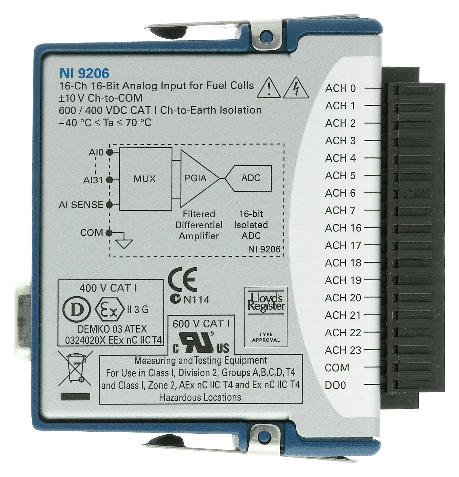779526-01 NI / EMERSON, Voltage Input Module, C Series, NI-9206