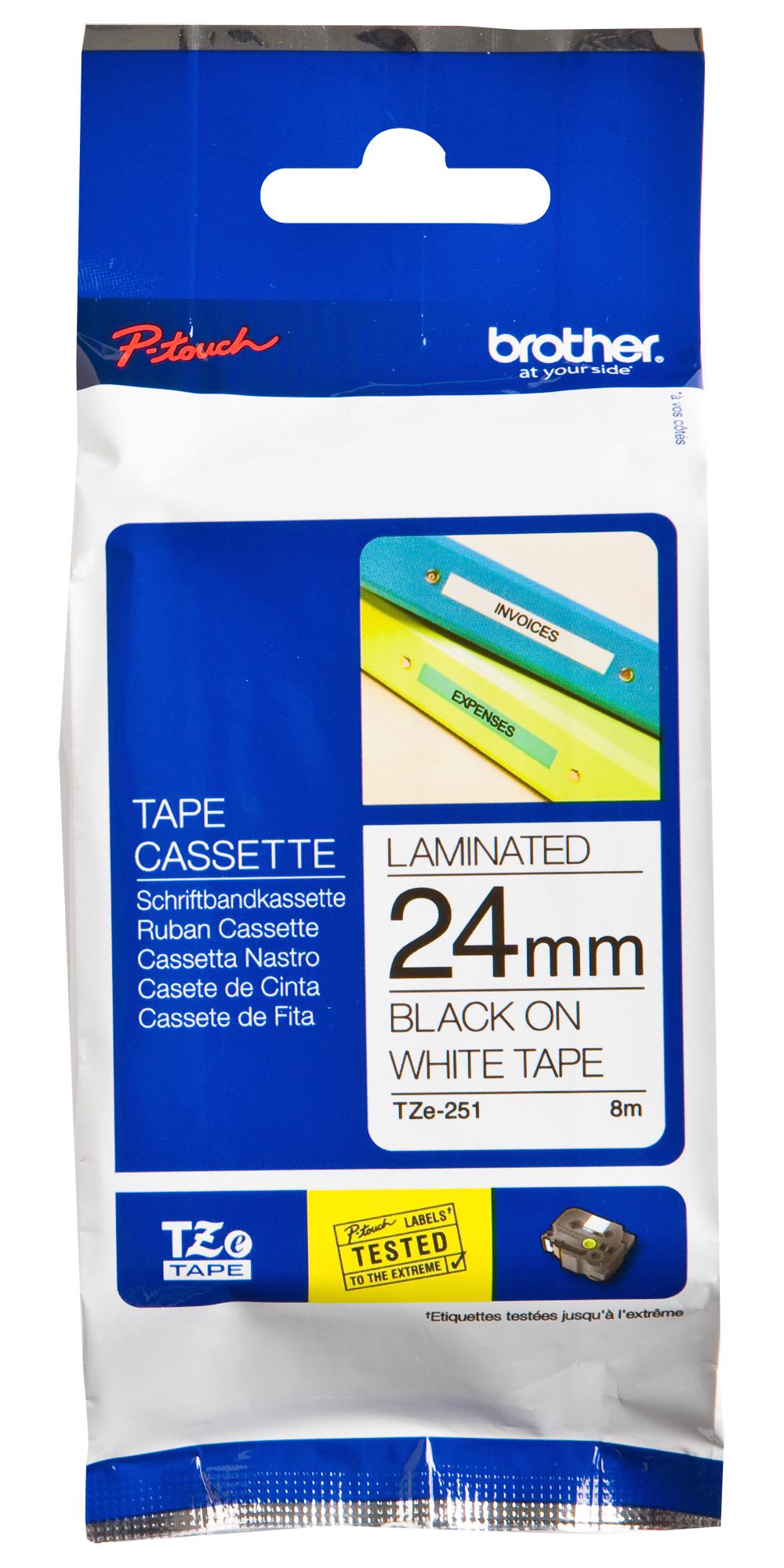 TZE-251 BROTHER, Label Printer Tape, TZe, Adhesive-Laminated