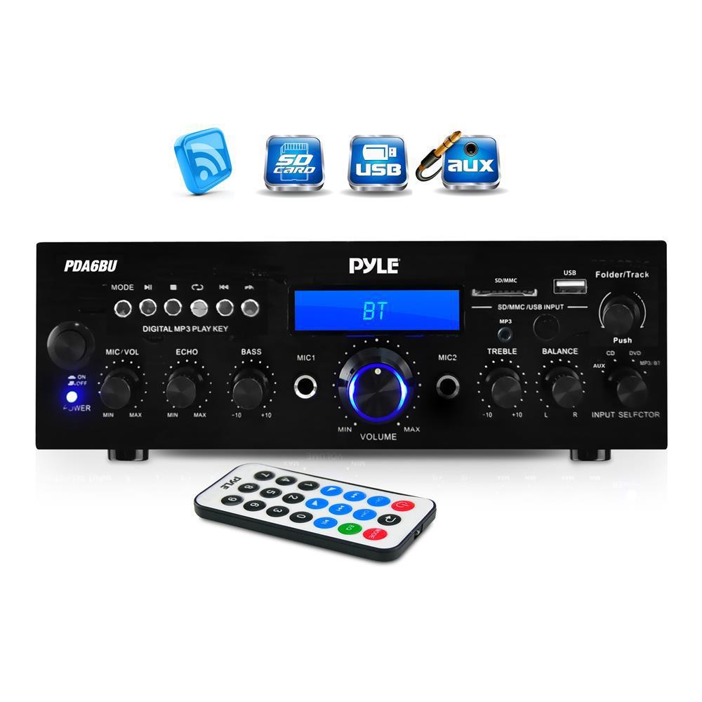 thumbnail image 2 of Pyle PDA6BU Bluetooth Amplifier – 200W Stereo Receiver With USB And SD Card Input 2 of 5