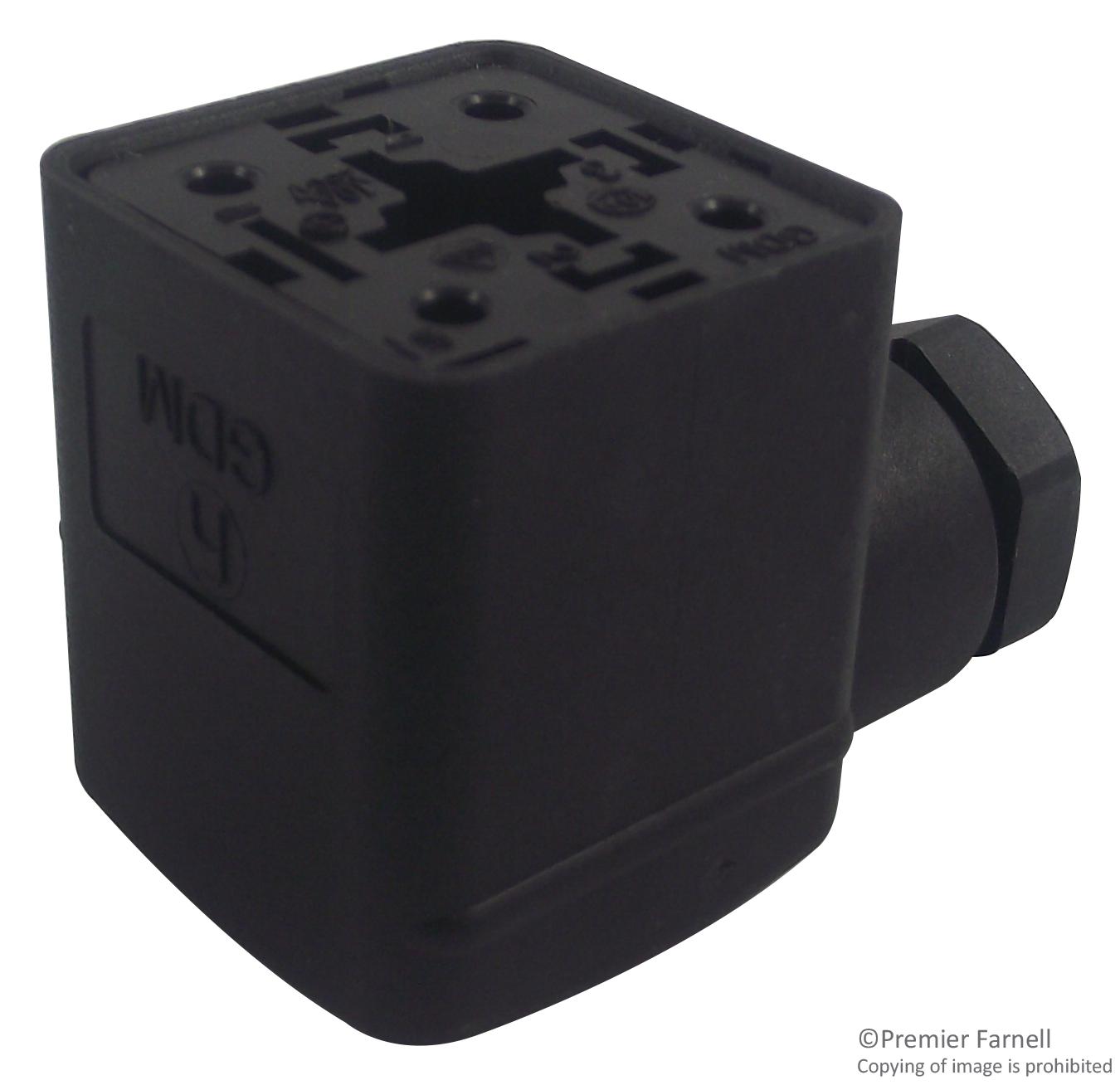 GDM 2016 BK + GDM 321 EPDM Hirschmann Rectangular Power Connector, 2 Contacts, GDM Series