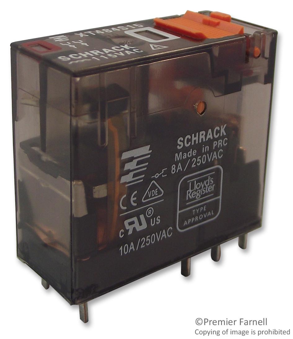 Relais PCB SPCO 230V AC - TE Connectivity/Schrack Rt114730 - 12A 250V - Pour Circuits De Puissance
