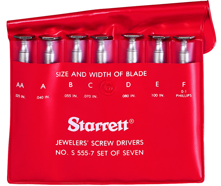 S555Z7 Starrett Jewellers Screwdriver Kit, 7 Piece