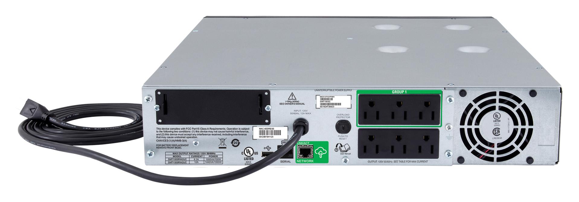 SMT1500RM2UC APC, Uninterruptible Power Supply (UPS), 6 Outlets
