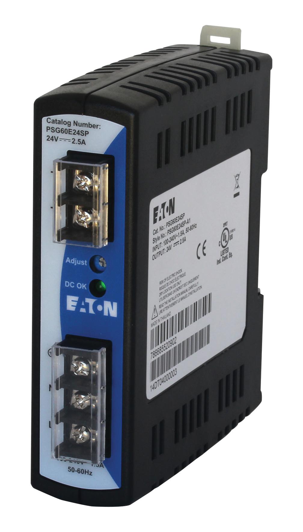PSG60E24SP Eaton AC/DC DIN Rail Power Supply (PSU), Single Phase, 1