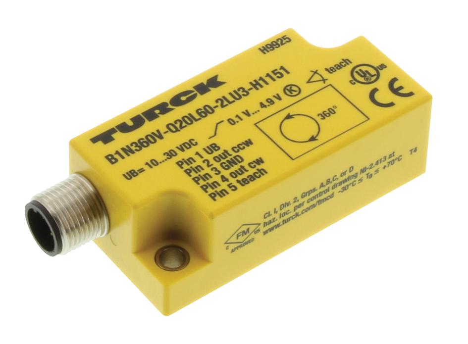 B1N360V-Q20L60-2LU3-H1151 - Turck - Inclinometer, 0 to 360°, Vertical