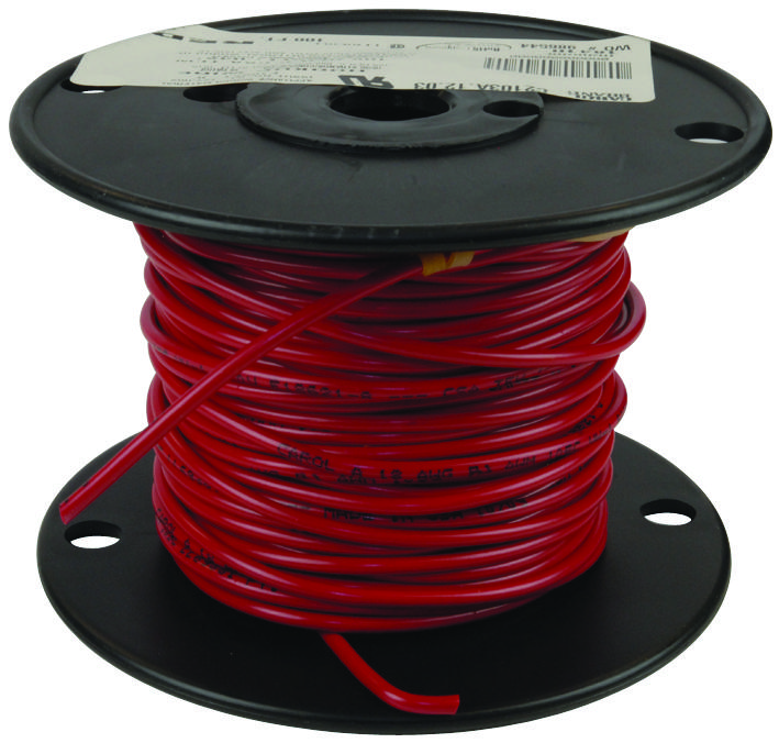 Carol C1320 18 AWG 5000V Red PVC Test Lead Wire – 10 Ft Hank, Tinned Copper Stranded, Made In USA