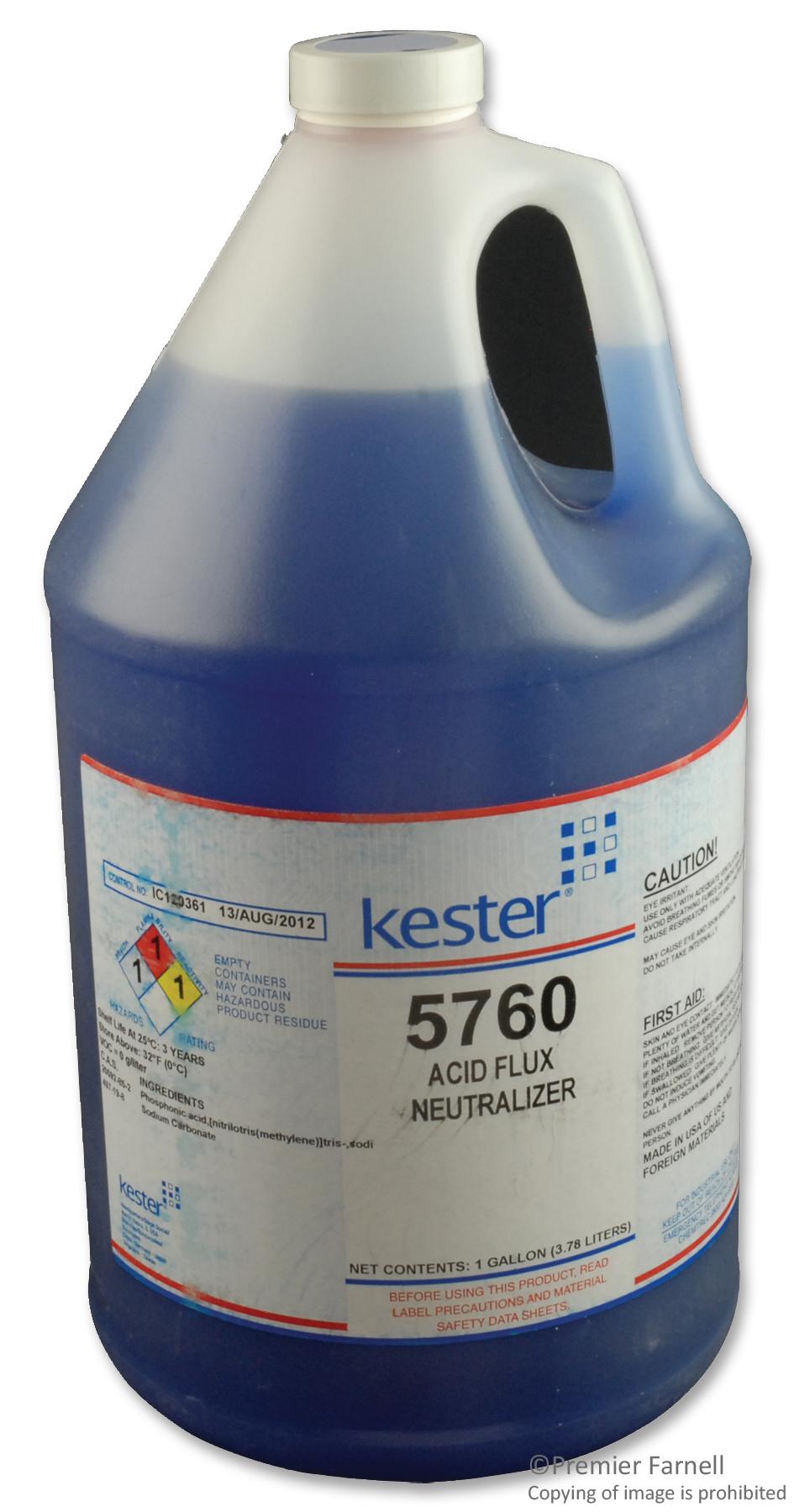 6300005760 Kester Solder Flux Remover, Bottle, 1 Gallon (US)