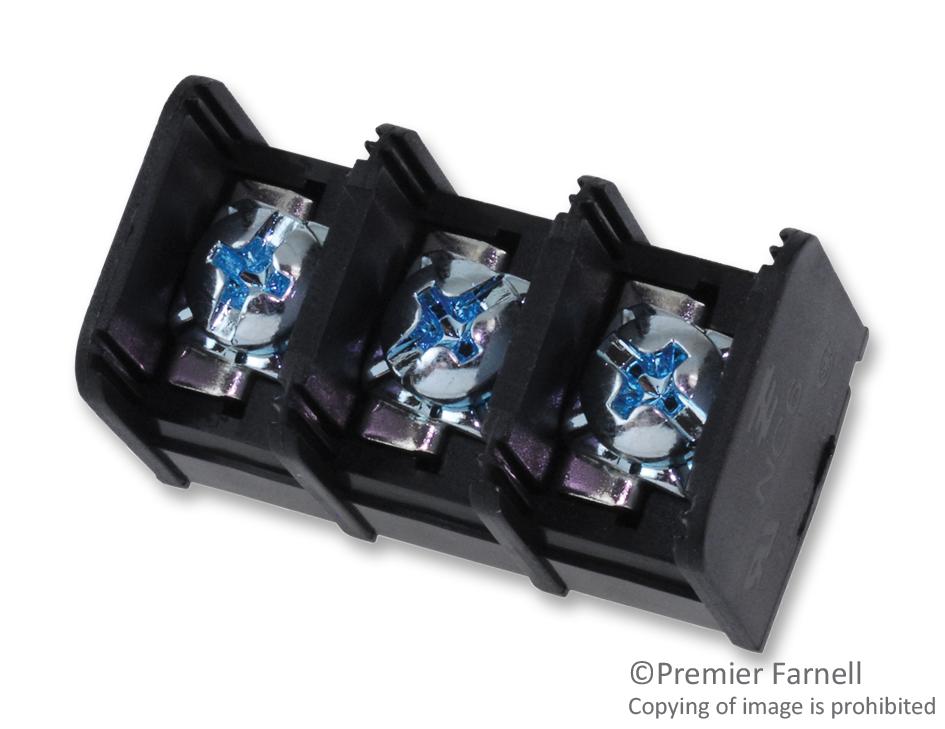 NC6P10803 Buchanan Te Connectivity PCB Mount Barrier Terminal Block, 9.53 mm, 1 Row