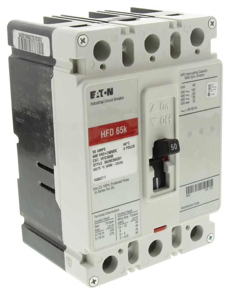 HFD3050 - Eaton Cutler Hammer - Thermal Magnetic Circuit Breaker, HFD