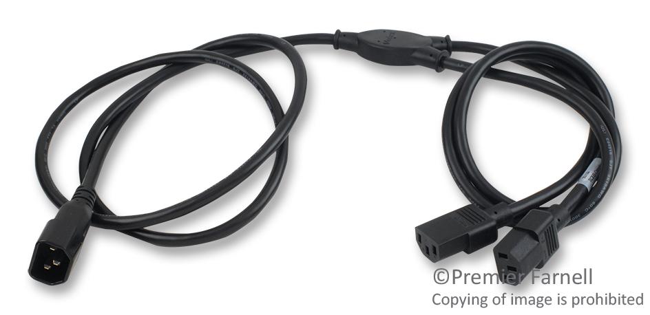 17268A VOLEX, Mains Power Cord, 18 AWG, IEC 60320 C14 to IEC 60320