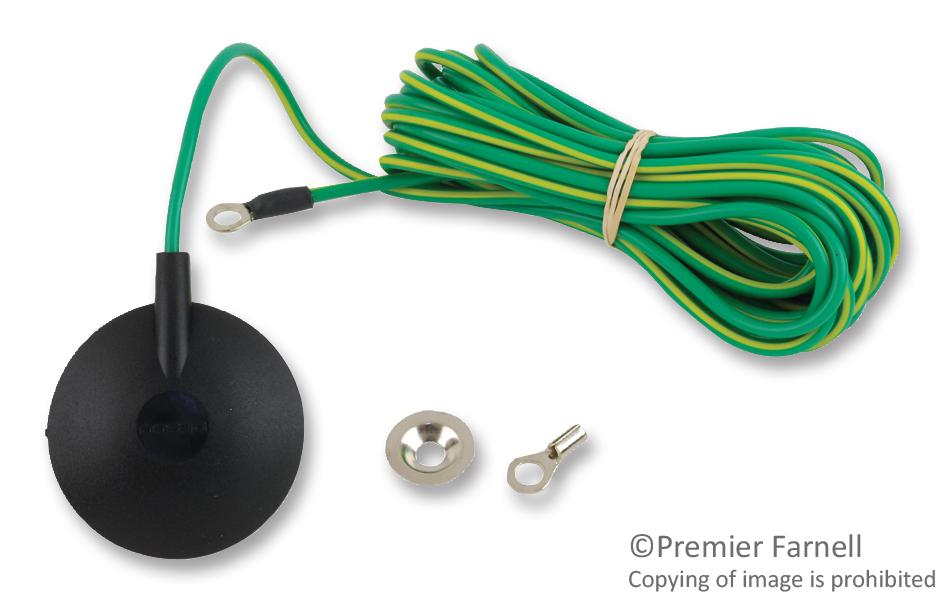 09814 DESCO ESD Grounding Cord, Green, 15ft