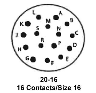 Connecteur ITT Cannon MS3126F20-16S - 16 Broches, Taille 20, Droit - Neuf