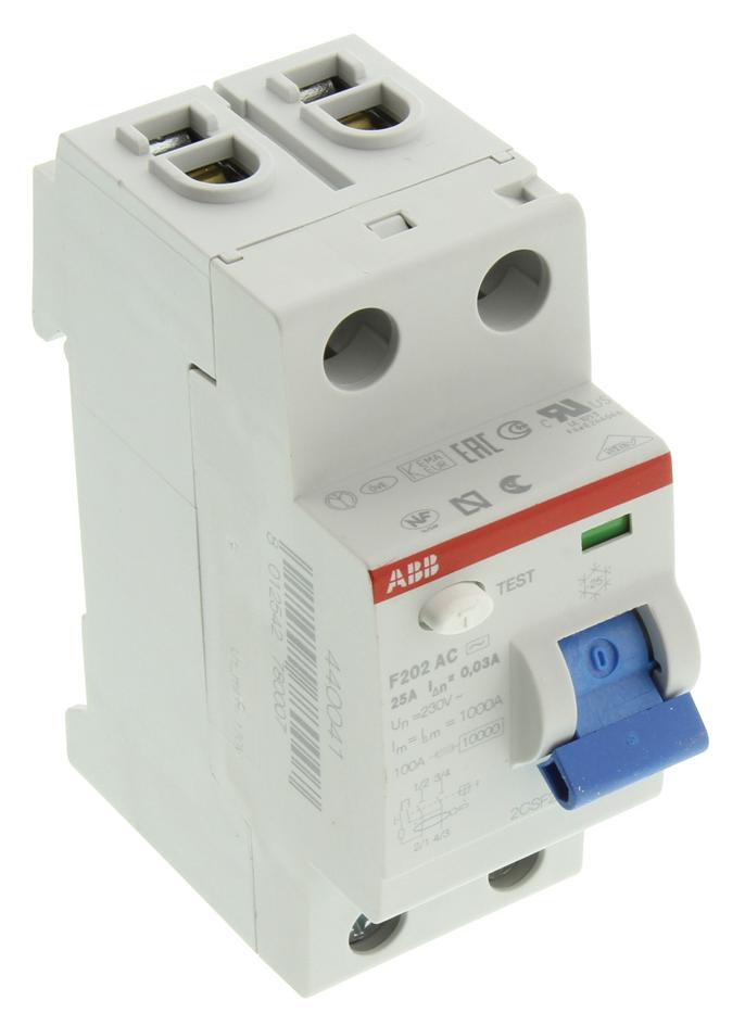 F202AC25/0.03 Abb Thermal Circuit Breaker, Residual