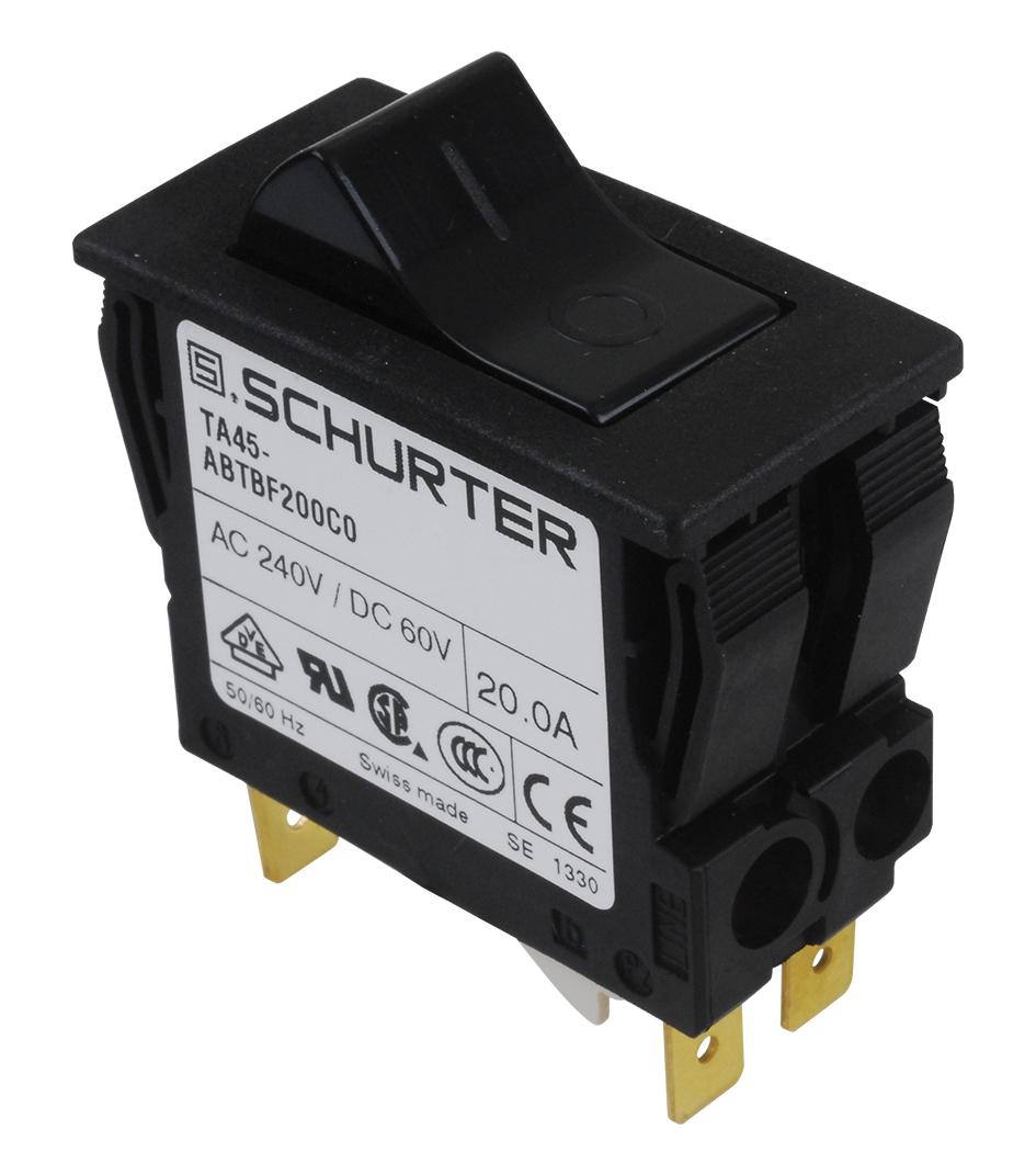 TA45-ABTBF200C0 - Schurter - Thermal Circuit Breaker, TA45 Series, 20 A