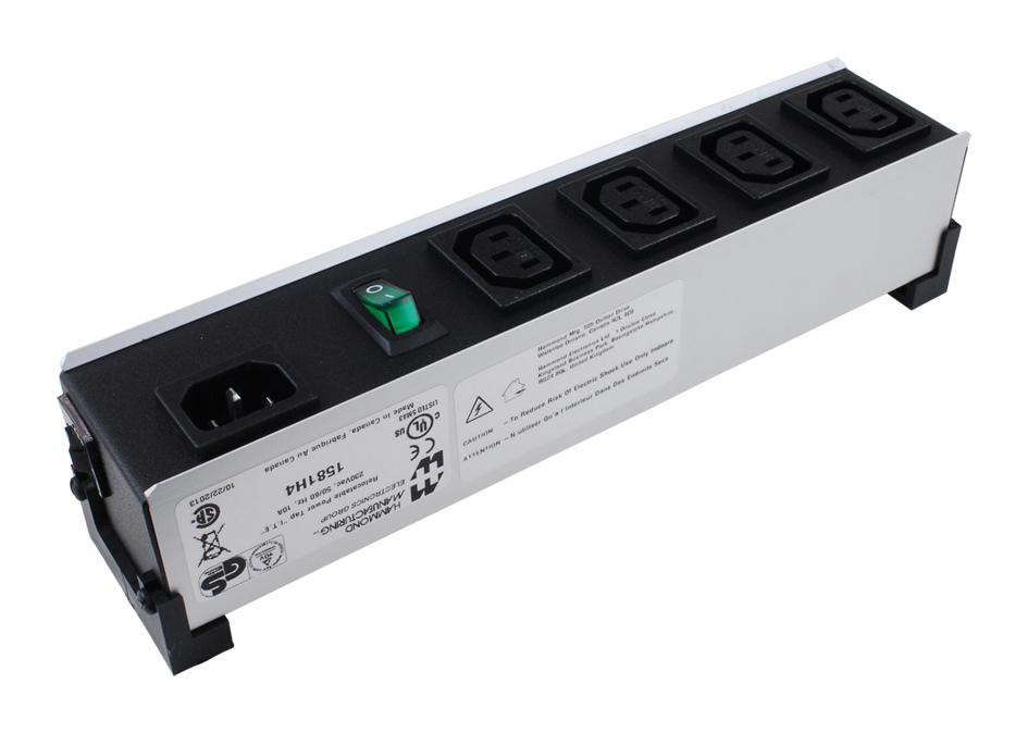 1581H4 - Hammond - Power Distribution, Heavy Duty, 4 Outlets