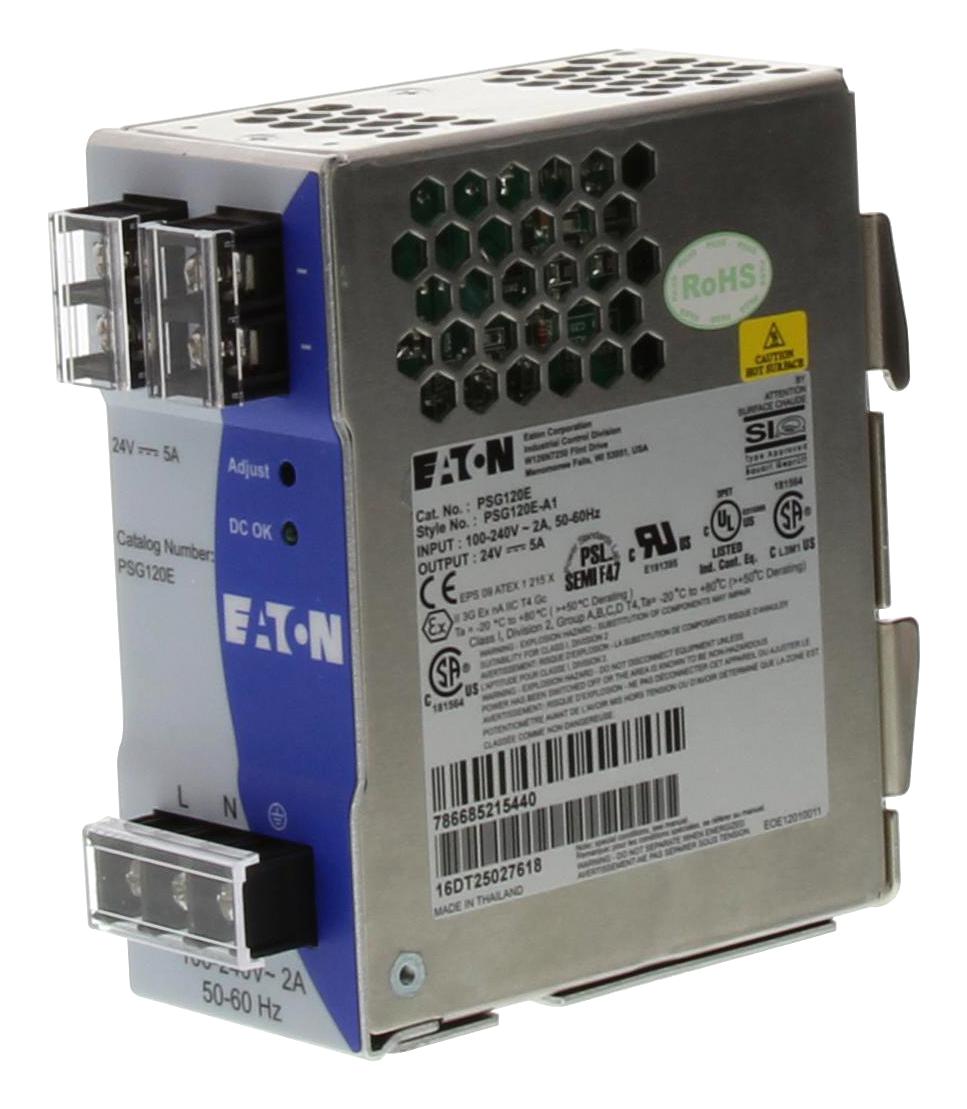 PSG120E Eaton AC/DC DIN Rail Power Supply (PSU), Single Phase, 1 Output
