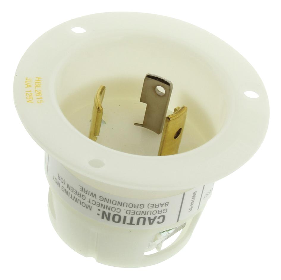 HBL2615 HUBBELL WIRING DEVICES, Power Entry Connector, 2P3W, L5-30
