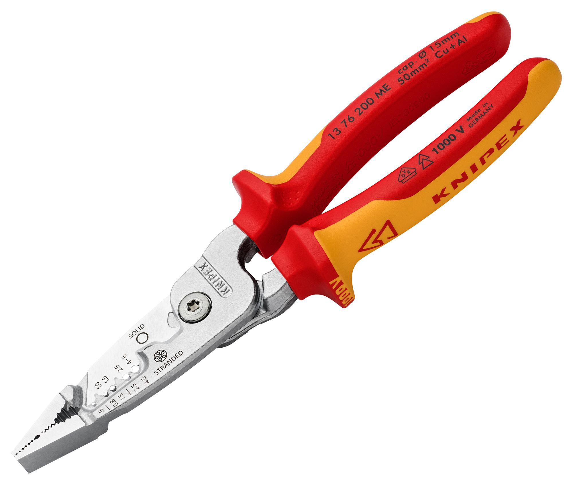 13 76 200 ME KNIPEX, Wire Stripper, 0.75-6mm2 Solid & 0.5-4mm2