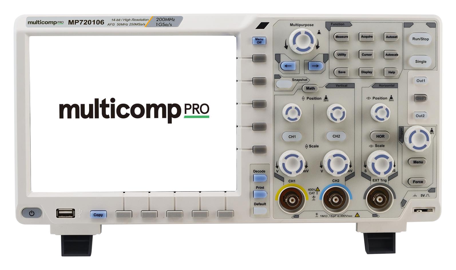 MP720106 US MULTICOMP PRO, Digital Oscilloscope, 14-bit, 4-in-1
