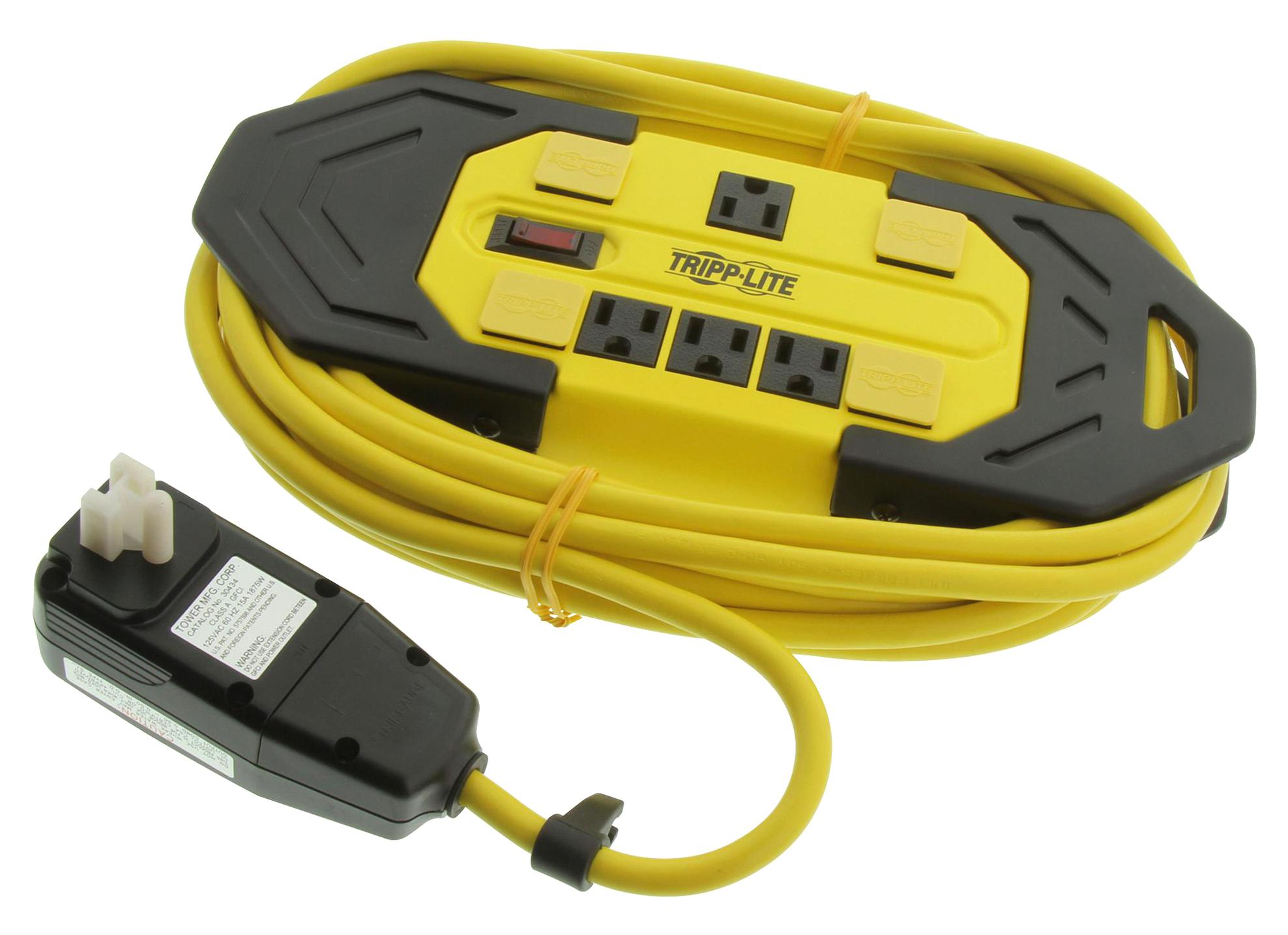 TLM825GF Eaton Tripp Lite Extension Lead, GFCI Plug, Yellow Metal