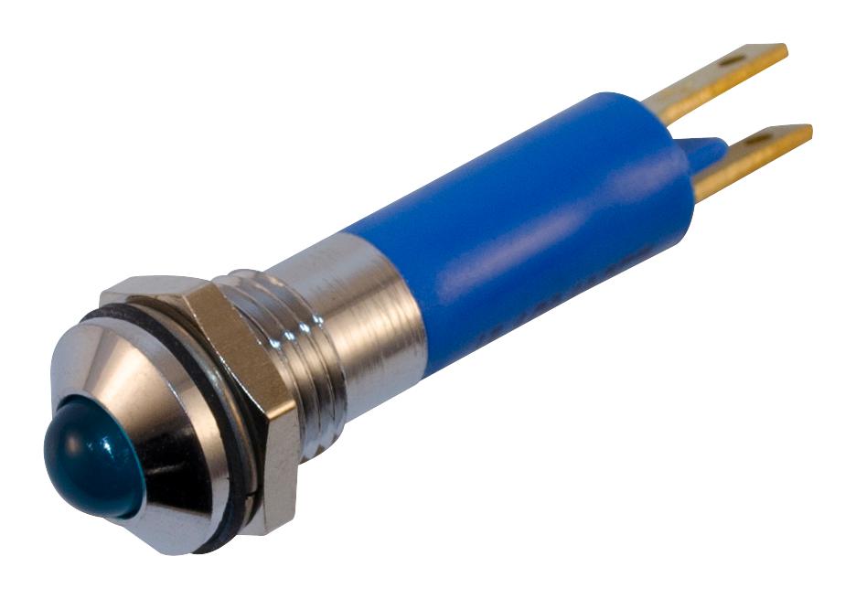 WL19040357 Wamco LED Panel Mount Indicator, Satin Chrome Bezel, Blue