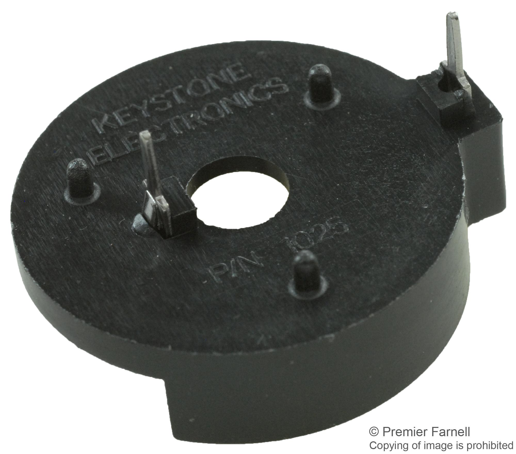 1025 Keystone Battery Holder, Coin Cell 24mm x 2, Through Hole