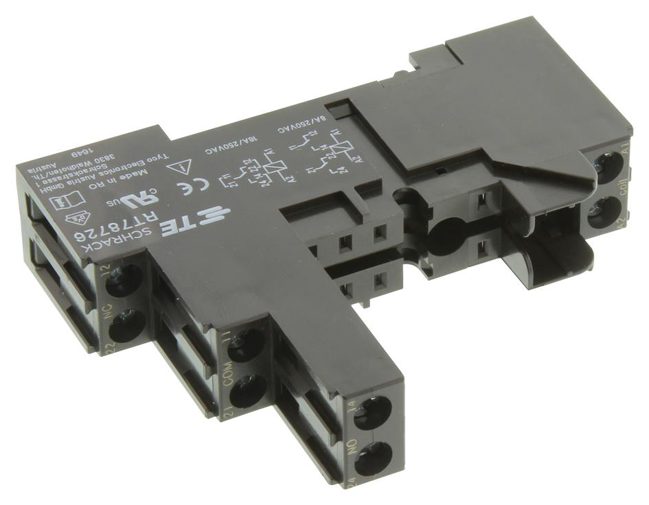 RT78726 SCHRACK - TE CONNECTIVITY, Relay Socket, DIN Rail, Screw