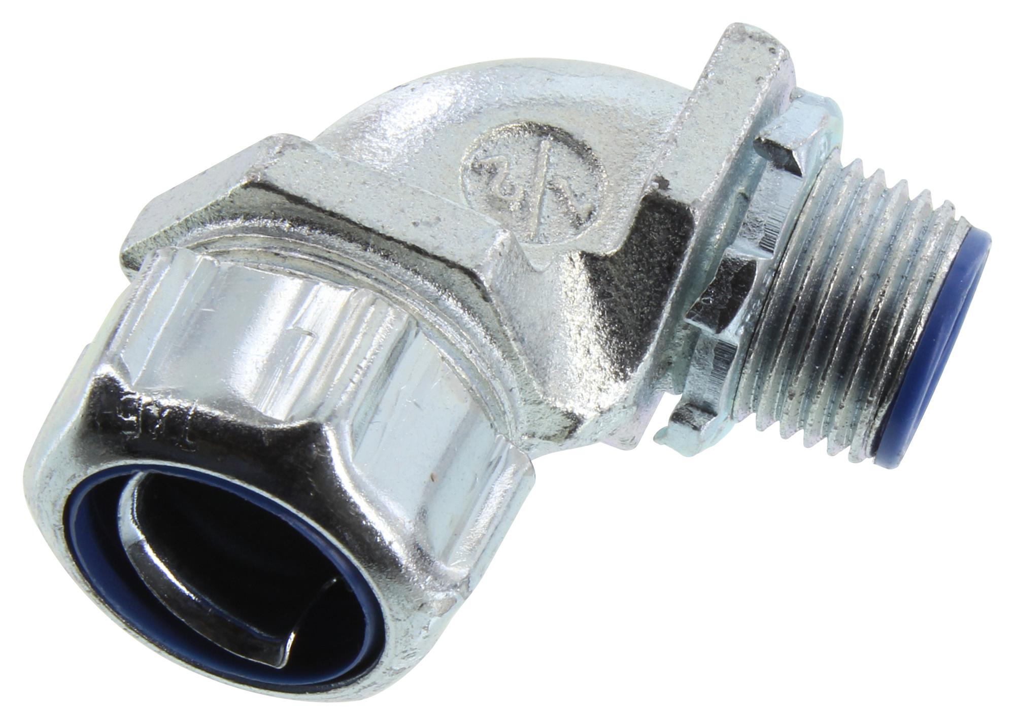 BBTO Liquid Tight Connector 1/2 inch Flexible Non Metallic Electrical Conduit Connector Fitting 90 Degree Electrical PVC Conduit Fit