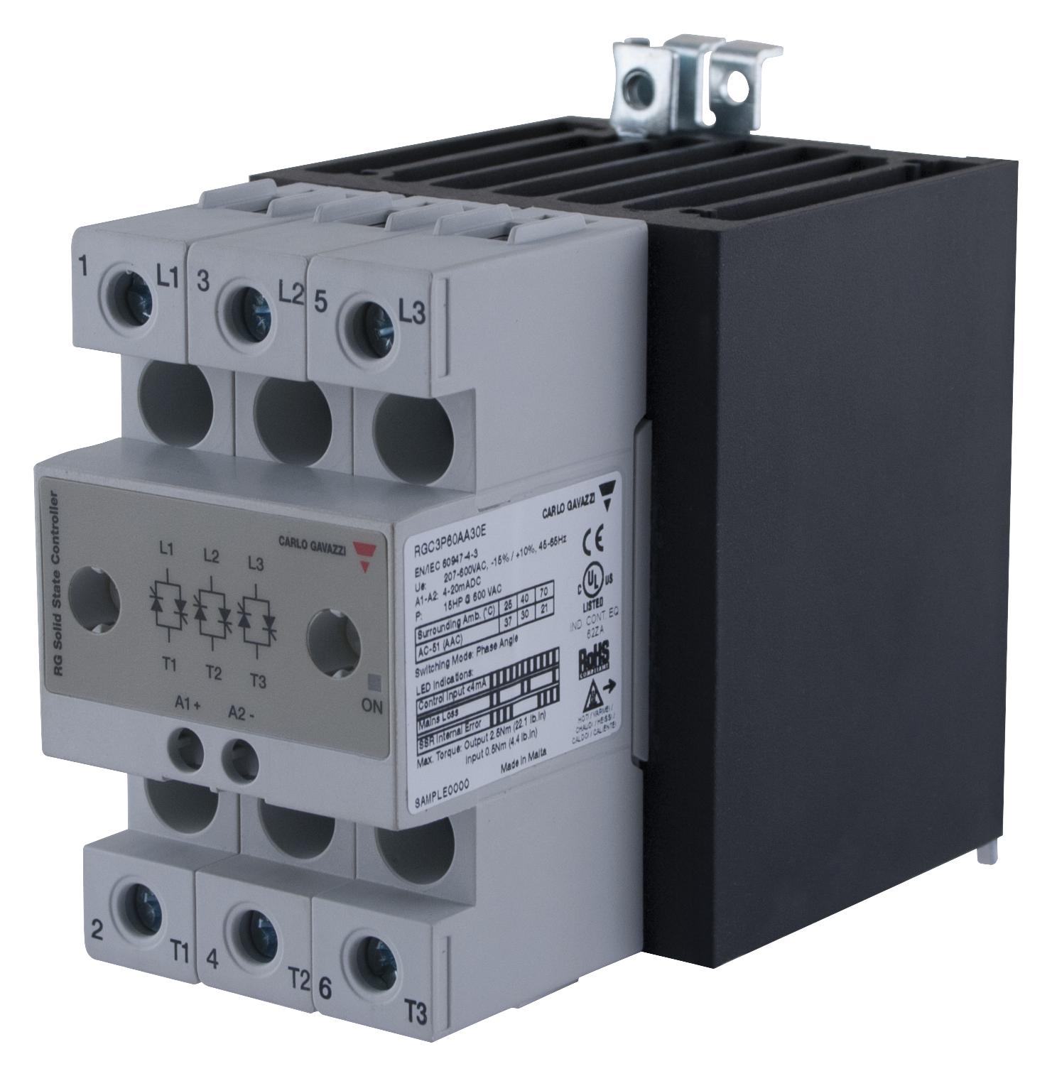 RGC3P60AA30E Carlo Gavazzi Solid State Contactor, 30 A, 660 VAC