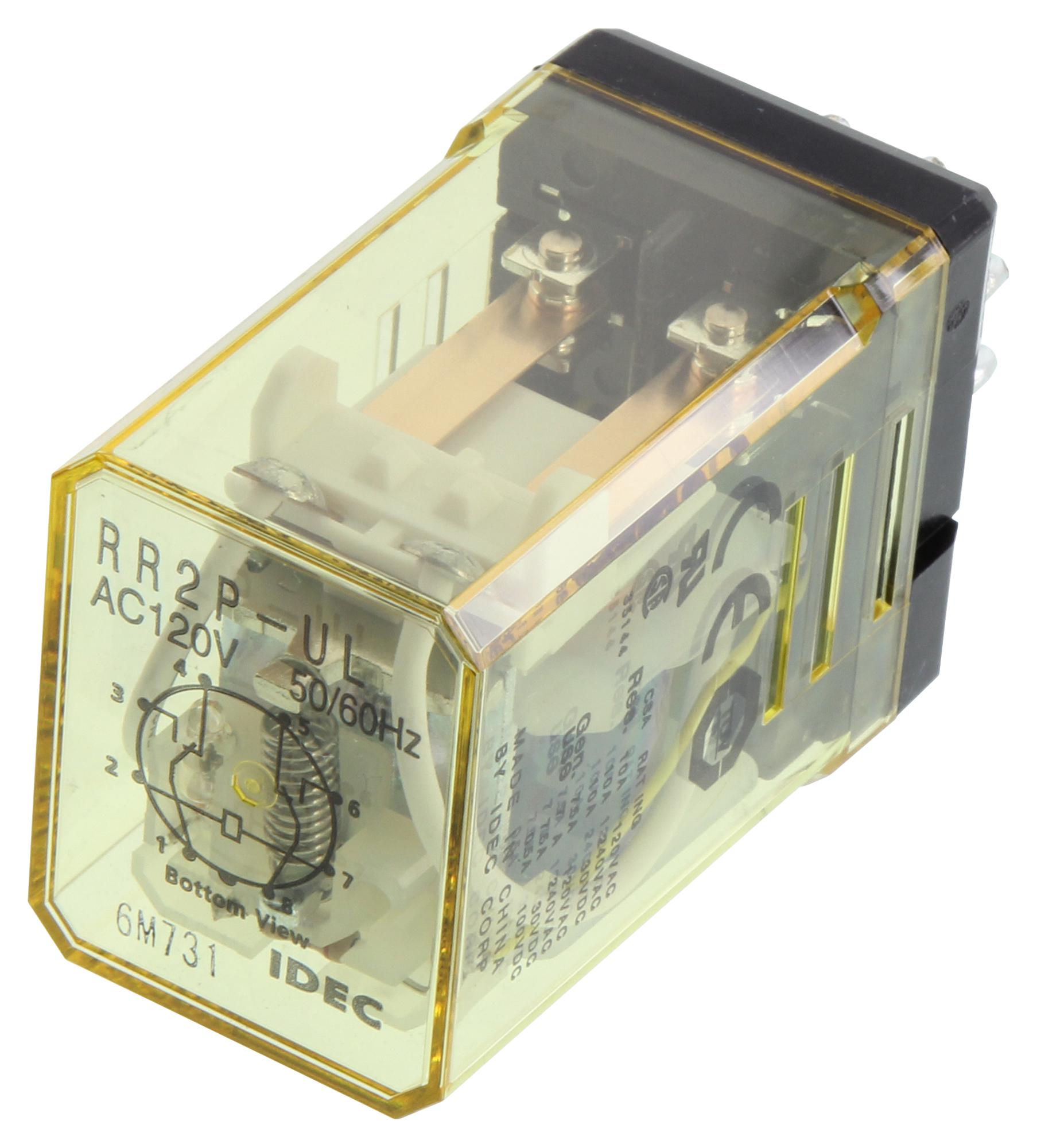 RR2PULAC120V Idec Power Relay, DPDT, 120 VAC