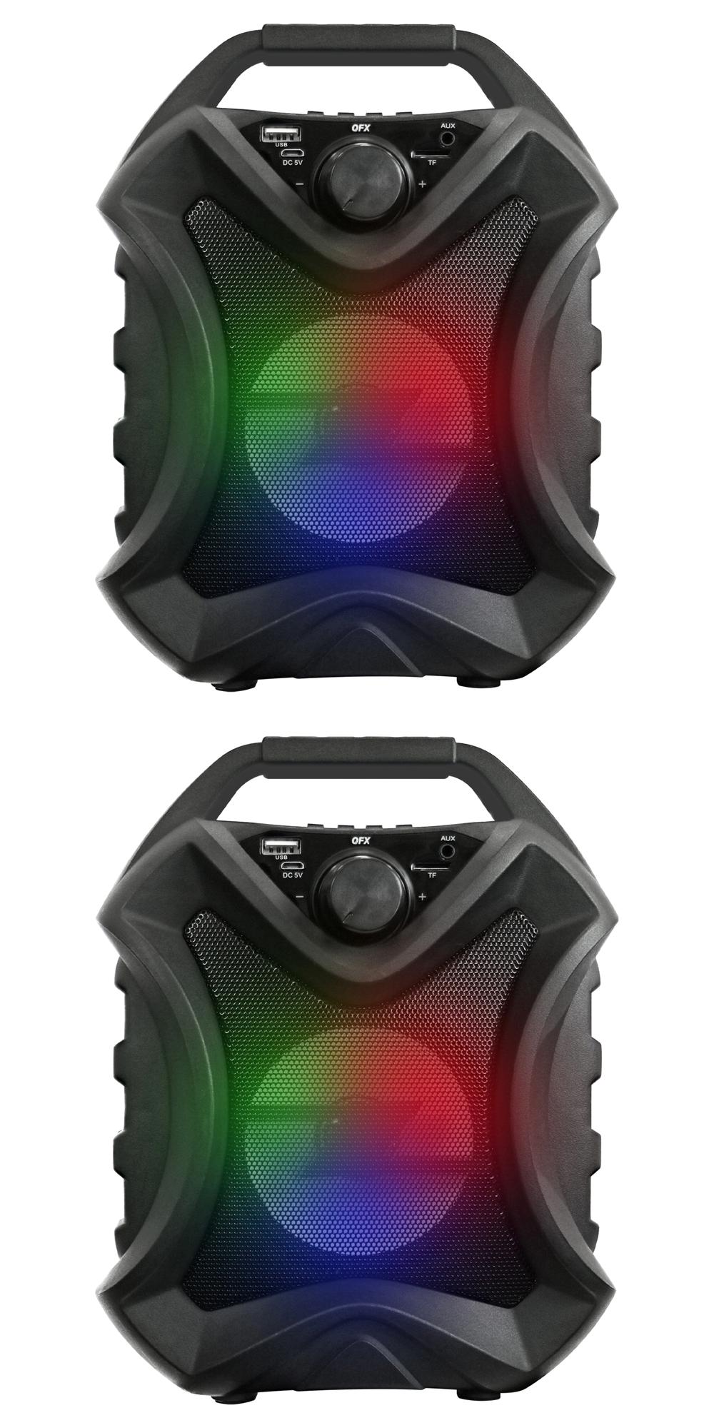 BT2DUO Qfx Party Speaker, Rechargeable, 4"